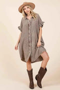 Mittoshop Mineral Wash Cotton Gauze Mini Dress