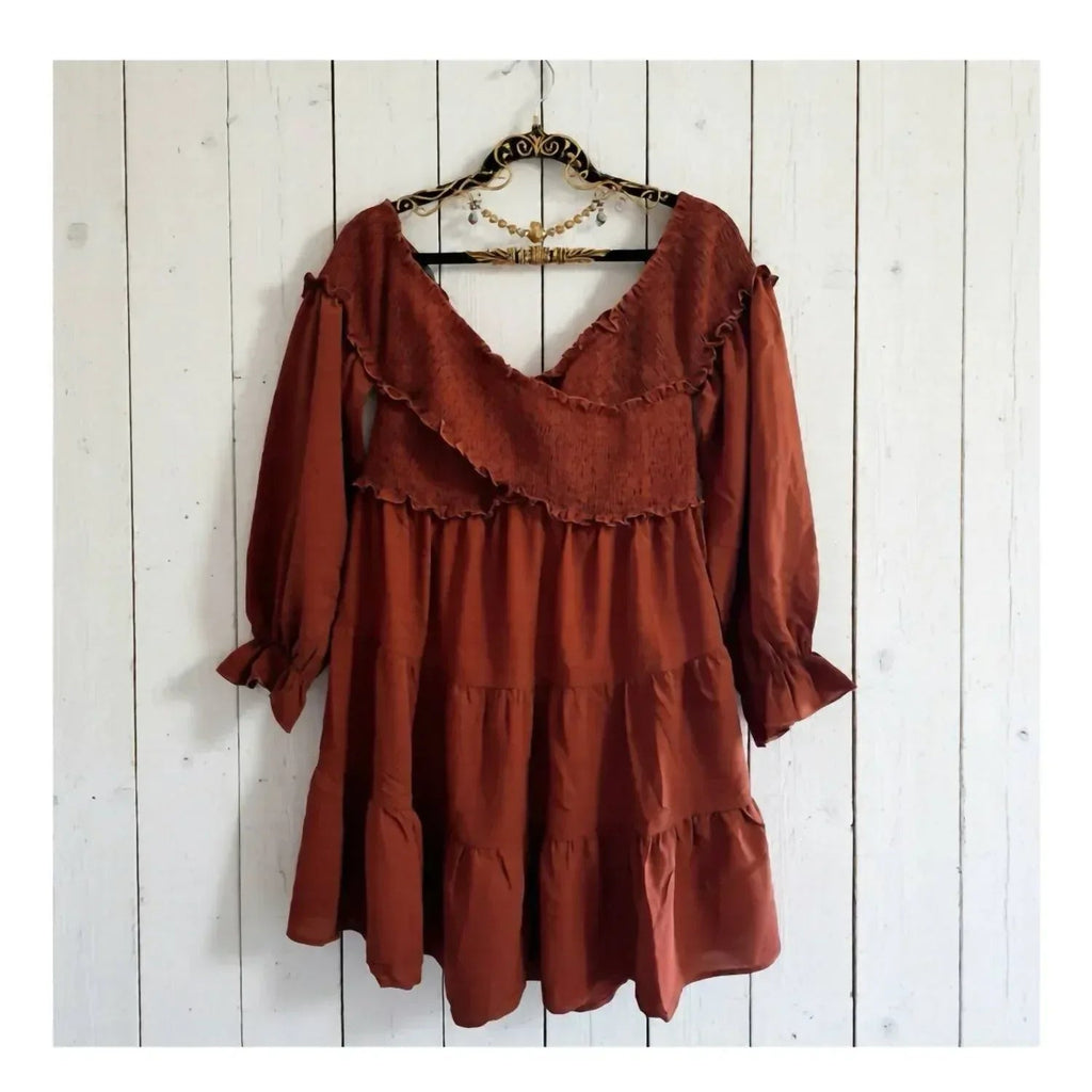 Boho Crisscross Off Shoulder Mini Dress